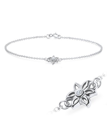 Gorgeous Daisy with CZ Silver Bracelet BRS-727